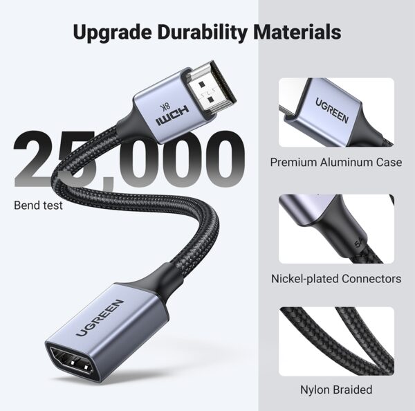 UGREEN 15518 8K HDMI Extension Cable 15CM - Image 3