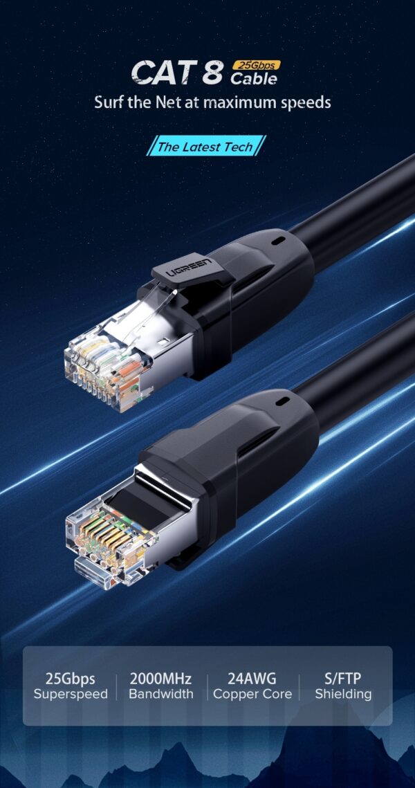 UGREEN 70616 Cat 8 Pure Copper Patch Cord Network Cable 10M - Image 5